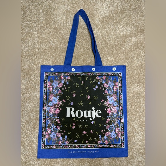 Rouje Paris Canvas Floral Print Tote, New Without Tag - Picture 8 of 11